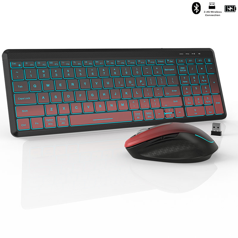 Gaming Keyboard Bundle - RGB arkadan aydınlatmalı sessiz kablosuz klavye