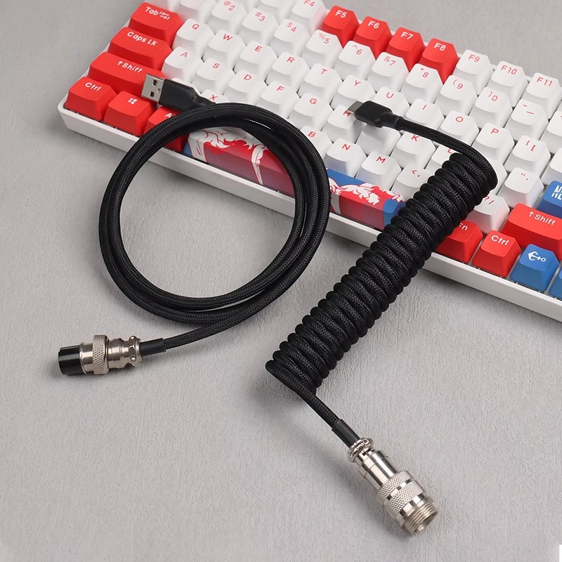 Gaming Keyboard Type C - 180cm Mekanik Klavye Spiral Kablo Tip