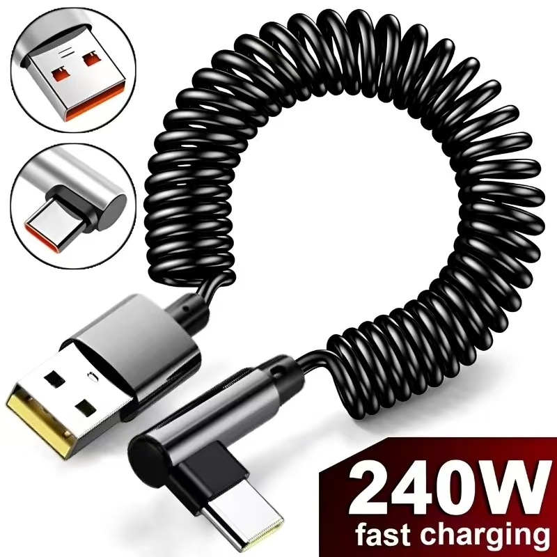 Coiled Usb Cable - 120W Hızlı Şarjlı Spiral USB C