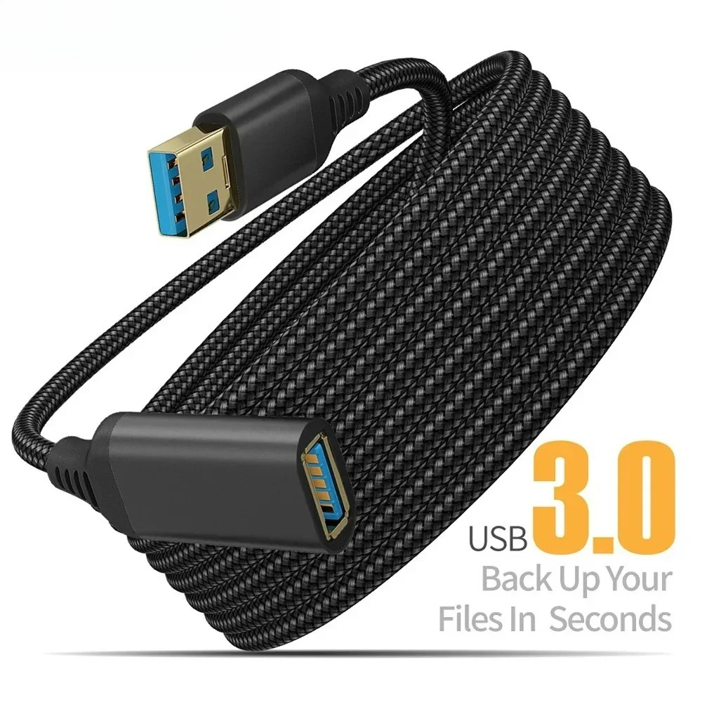 Coiled Usb Cable - 0.5/1/2/3/5m Naylon Örgülü USB 3.0 Erkek-Kadın