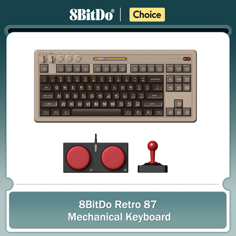 Gaming Keyboard He - 8BitDo Retro Mekanik Klavye, BT/2.4G/USB-C 87