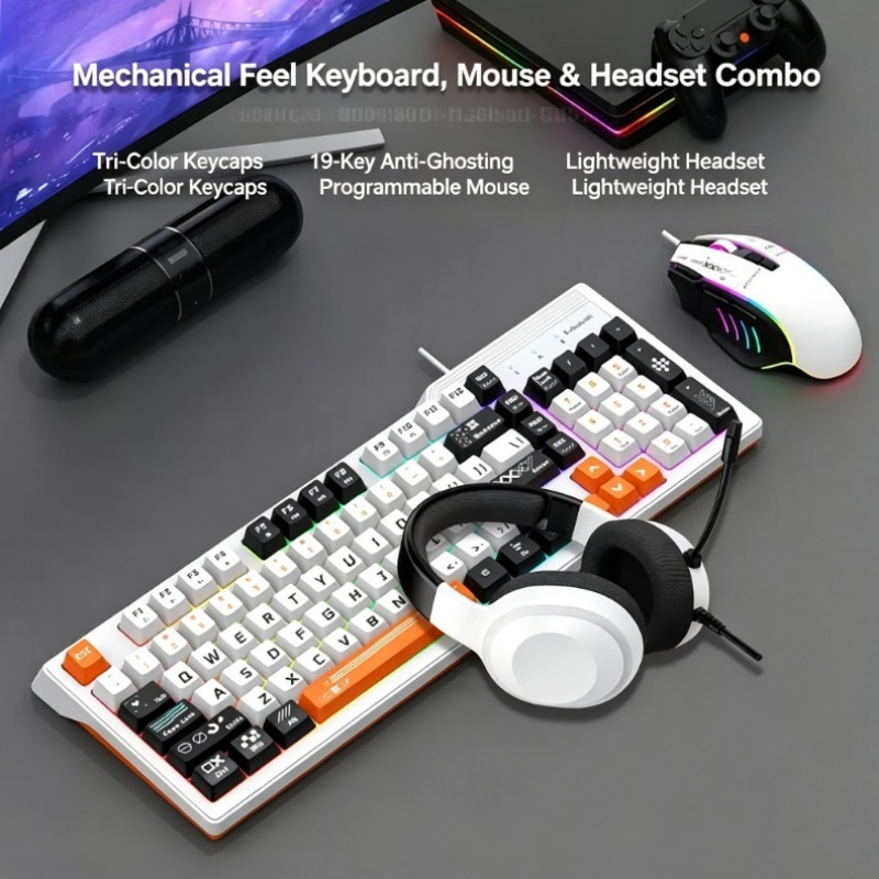Gaming Keyboard Mouse Set - K8pro 3'ü 1 Arada Oyun Kombosu