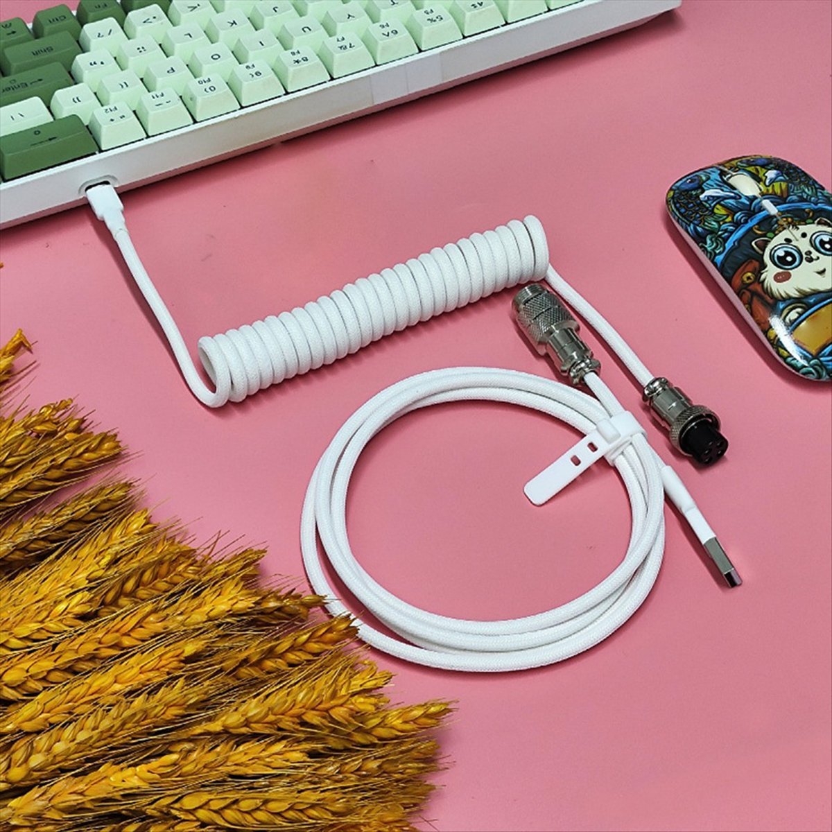 Coiled Usb Cable - AAAE USB Type-C Oyun Klavyeleri için