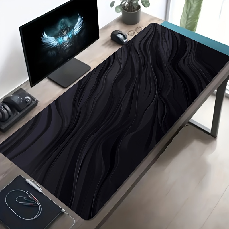 Gaming Keyboard Typewriter - Siyah Sıvı Dalga Oyun Mouse Pad'i,