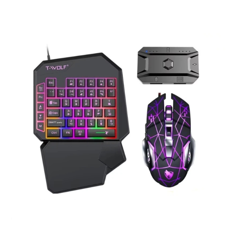 Gaming Keyboard And Mouse Converter For Mobile - T-Wolf Tf950 5'i 1 Arada Tek