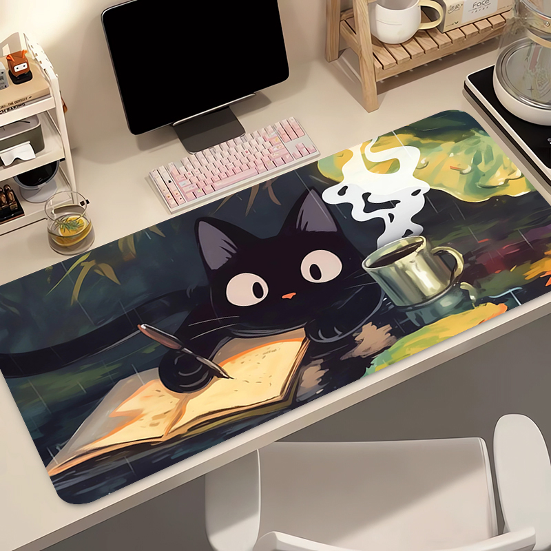 Gaming Keyboard And Mouse - Kawaii Siyah Kedi Silikon Yumuşak Oyun