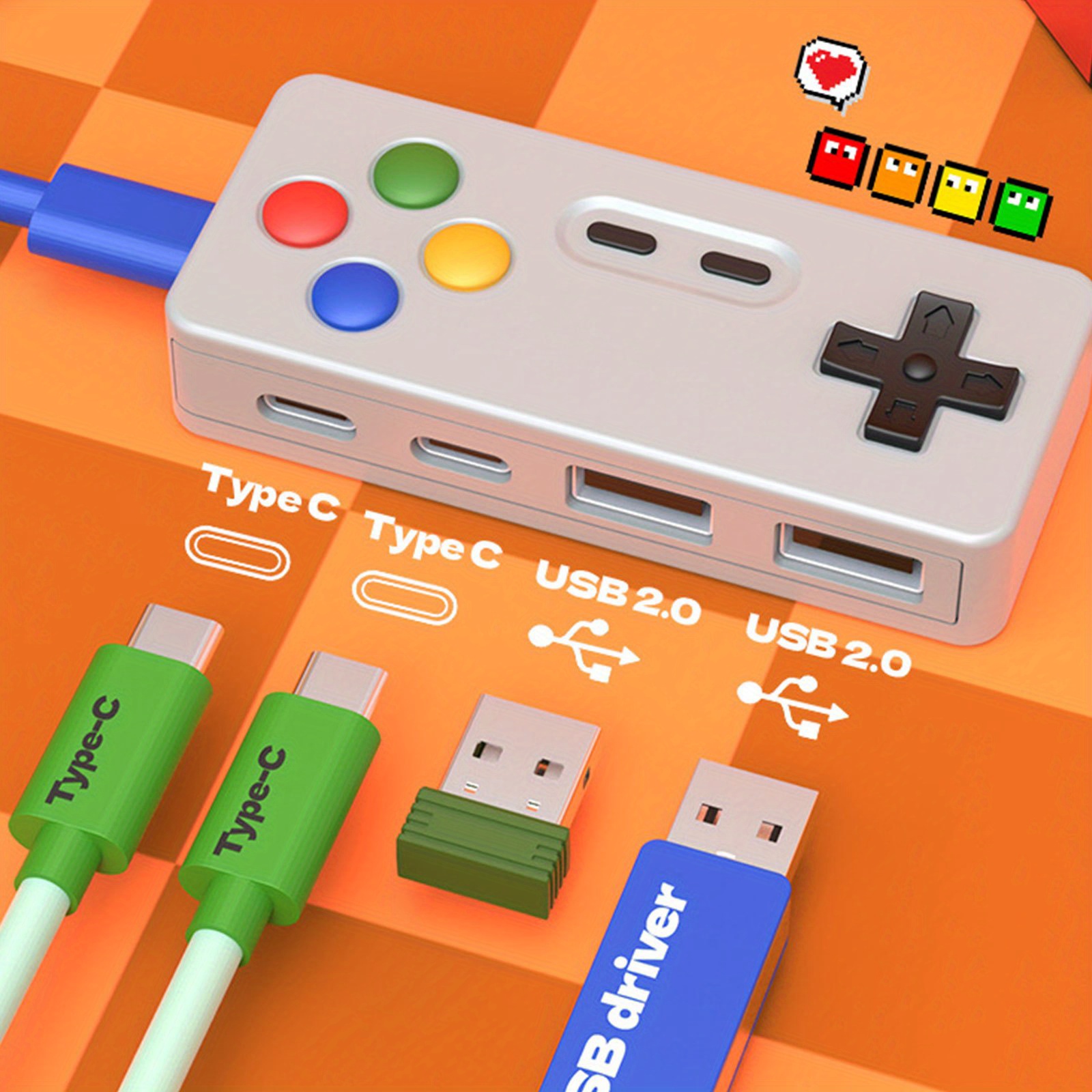 1 Adet Karikatür USB C Uzatma  - Gaming Keyboard Type C incelemesi ve fiyatı