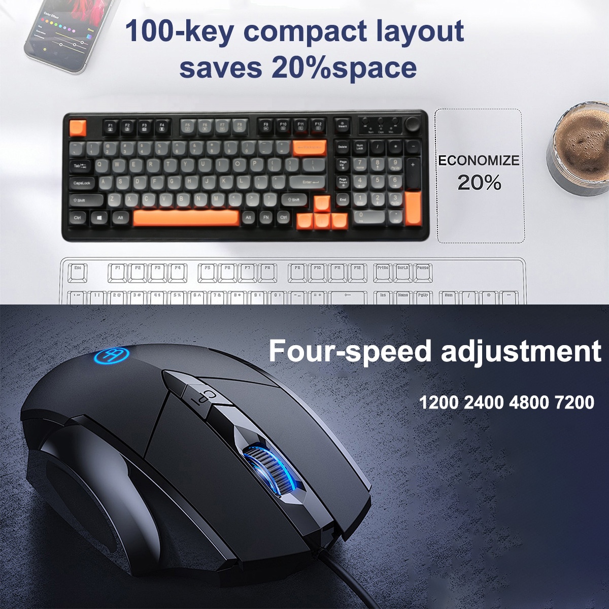 RGB Klavye ve Fare, Kablolu Kl - Gaming Keyboard Mouse Set incelemesi ve fiyatı