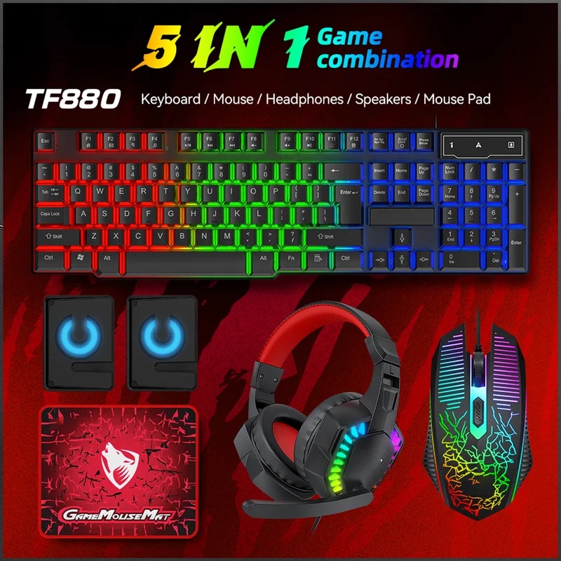 5'i 1 Arada Oyun Seti: 4 Renkl - Gaming Keyboard Mouse Set incelemesi ve fiyatı