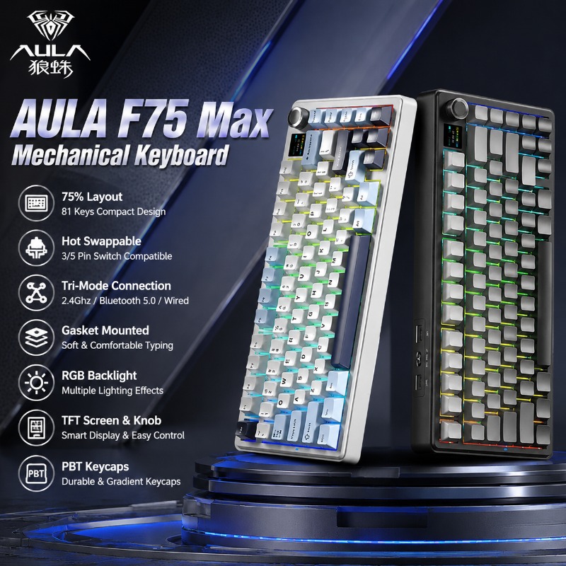 AULA F75 Max Mekanik Klavye %7 - Gaming Keyboard He incelemesi ve fiyatı