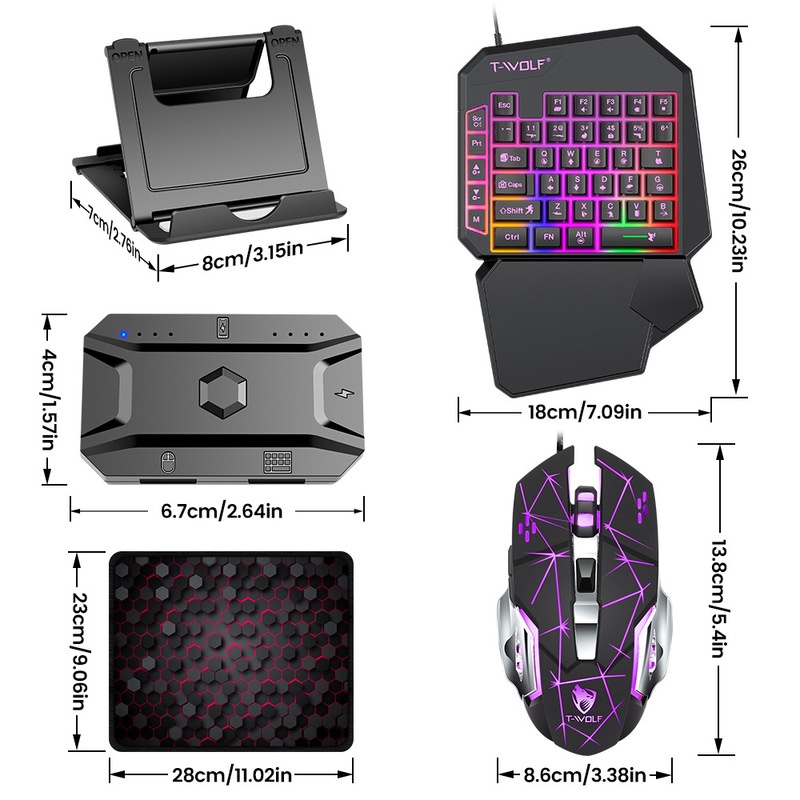 T-Wolf Tf950 5'i 1 Arada Tek E - Gaming Keyboard And Mouse Converter For Mobile incelemesi ve fiyatı