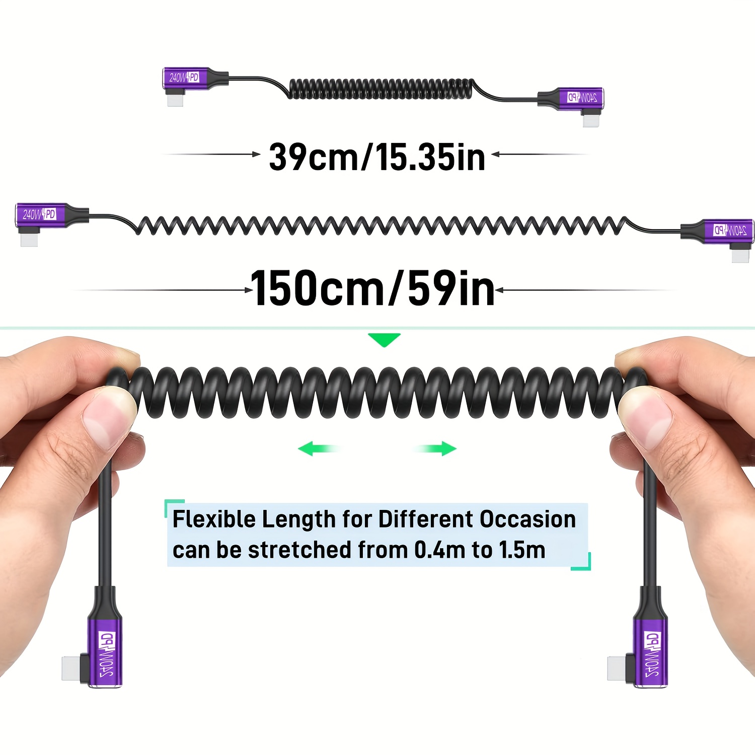 USB-C - USB-C Sarmal Kablo, PD - Coiled Usb Cable incelemesi ve fiyatı