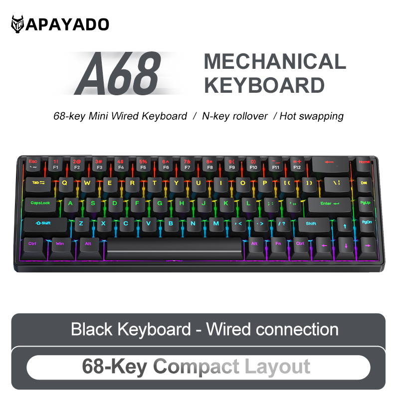APAYADO A68 Kablolu Mekanik Kl - Gaming Keyboard Bundle incelemesi ve fiyatı